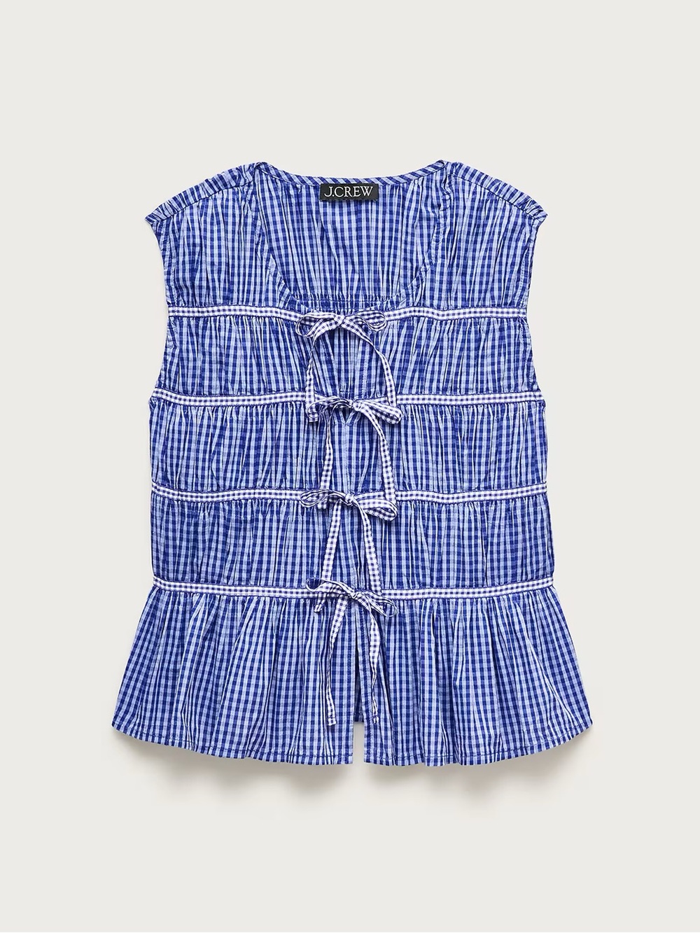 J.Crew Tie-front top in gingham - NWT - Picture 5 of 7